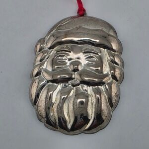 VTG Royal Limited Santa Claus Face Christmas‎ Ornament Holiday Decoration Silver